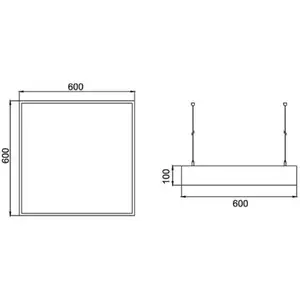 BRUMBERG Suspension LED Biro Square, DALI intensité variable, noir 300...Vendu parluminaire
