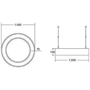 BRUMBERG Biro Circle anneau direct on/off 100cm noir 3000 KVendu parluminaire