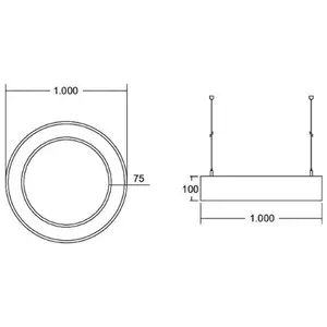 BRUMBERG Biro Circle anneau direct on/off 100cm argent 3000 KVendu parluminaire