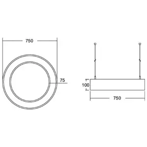 BRUMBERG Biro Circle Ring up/down Ø75 75W on/off noir 840Vendu parluminaire
