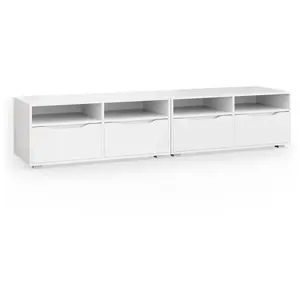 Vicco - Meuble tv Ruben, Blanc, 200.4 x 42 cm pas cher