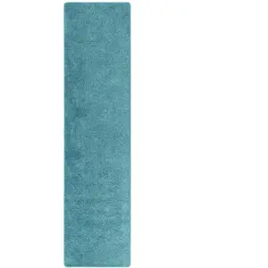 Snapstyle Tapis couloir uni pétrole 100x400 cm pas cher