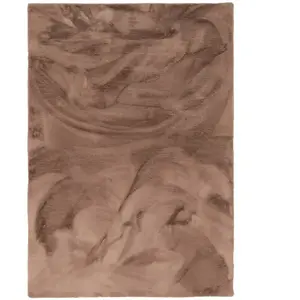 Pergamon Tapis en fausse fourrure ultra doux marron 140x180 cm pas cher