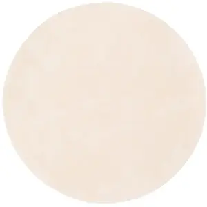 Pergamon Tapis en fausse fourrure rond uni beige 120x120 cm pas cher