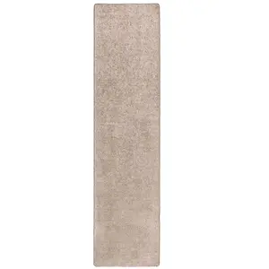 Snapstyle Tapis couloir uni taupe 80x400 cm pas cher