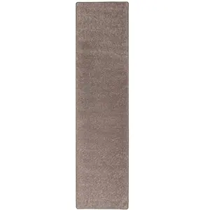 SNAPSTYLE Tapis couloir uni taupe 100x400 cm pas cher
