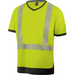 Tee-shirt de travail haute-visibilité jaune fluo Würth MODYF S pas cher