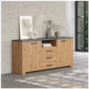 TRENDS INTERNATIONAL Calicosy Buffet 2 Portes, 3 Tiroirs Et 1 Niche - L180 Cm