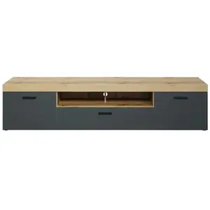 Comparateur de prix : CALICOSY Grand meuble tv 2 portes, 1 abattant et 1 niche l230 cm - tyler
