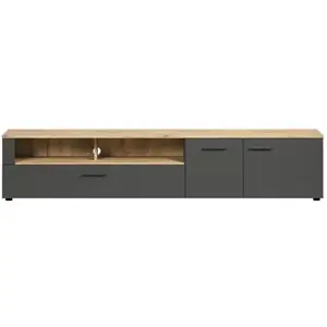 Comparateur de prix : CALICOSY Meuble TV 2 portes, 2 niches, 1 abattant - L210 cm - 210 cm X 41 cm X 43 cm - ESTEBAN WO