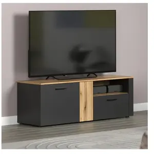 trendteam smart living Esteban meuble tv gris, chêne décor. pas cher