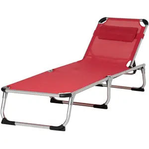 Outsunny Transat pliable de jardin avec coussin transat avec dossier i... pas cher