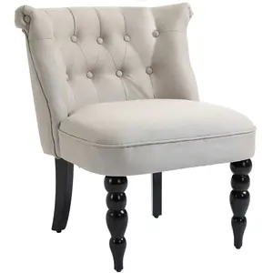 HOMCOM Fauteuil Vintage Chaise de Repos Fauteuil Rembourré Chaise de S... pas cher