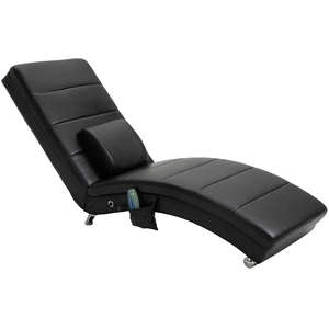HOMCOM Fauteuil de relaxation massant Fauteuil de salon ergonomique haut dossier, avec design Zero-G en simili cuir métal mousse noir 58x163x87cm pas cher
