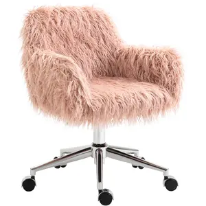 Vinsetto Chaise de Bureau Pivotante Fauteuil de Maquillage en Fausse F... pas cher