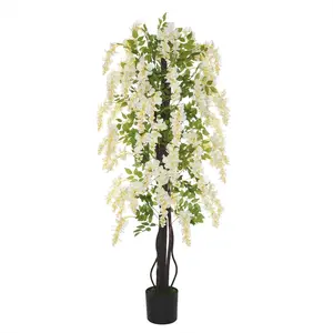Outsunny Plante artificielle avec glycines blanches Décoration 1,65 m ... pas cher