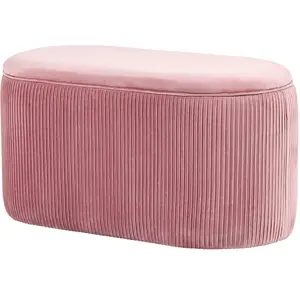 HOMCOM Banc de Rangement Banquette Ottomane, Design Rétro, Velours Côt...