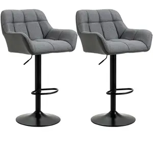 HOMCOM Lot de 2 Tabourets de Bar au Design Rétro Réglables en Hauteur ... pas cher
