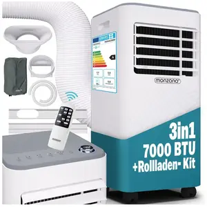 MONZANA® Climatiseur mobile MZKA2000 Tuyau d'évacuation 7000 BTU 4in1 ...Vendu paramazon