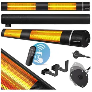 Comparateur de prix : Chauffage radiant infrarouge 3000 W avec télécommande - MONZANA - Noir...