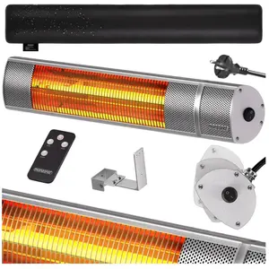 monzana Chauffage radiant infrarouge argenté 2000 W avec télécommande ... pas cher