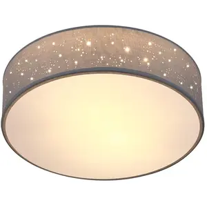 Comparateur de prix : Monzana Plafonnier Ciel étoilé Rond Ø 30cm Abat-jour Tissu 40 Watt Séj...