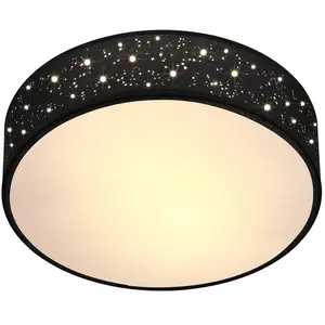 Monzana Plafonnier Ciel étoilé Rond Ø 38cm Abat-jour Tissu 40 Watt Séj... pas cher