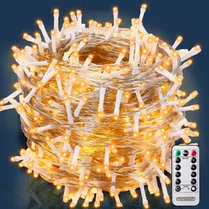 Monzana Guirlande lumineuse 200 LED Blanc chaud avec télécommande minuteur décoration de Noël illumination éclairage pas cher