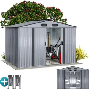 GARDEBRUK® Abri de jardin métal XXL 5m² fondation 260x205x180cm porte ... pas cher