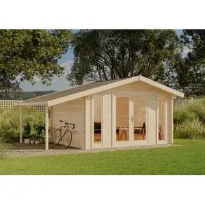 Abri de jardin Alpholz Mirko Modern d Naturel , 40 mm Épaisseur paroi ...