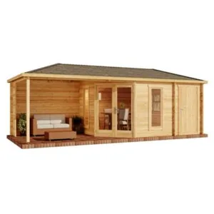 Abri de jardin pentagonal Liwa avec annexe Alpholz, 71x3m dim ext (cas...Vendu paramazon
