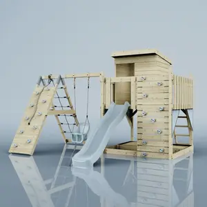 Polarplay - Tour de jeux Freja Bleu 414 x 396 cm Balançoire bébé