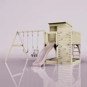 Polarplay - Tour de jeux Björn Rosa 415 x 396 cm Balançoire bébé