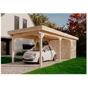 Carport individuel Alpholz Henri Naturel 330 x 800 cm pas cher