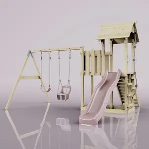 Aire de jeux PolarPlay Uppsala, Bébé / Vieux rose pas cher
