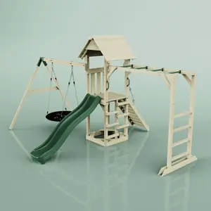 Aire de jeux PolarPlay Örebro, Nid-100 cm / Vert émeraude pas cher