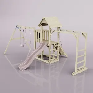 Aire de jeux PolarPlay Helsingborg, Trapèze / Vieux rose pas cher