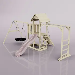 Aire de jeux PolarPlay Helsingborg, Nid-100 cm / Vieux rose pas cher