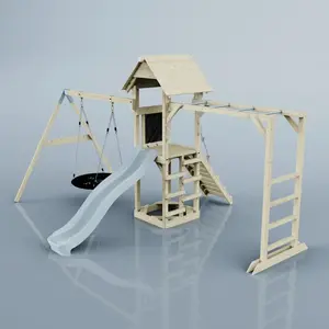 Aire de jeux PolarPlay Örebro, Nid-100 cm / Bleu glacier pas cher
