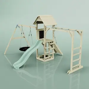 Aire de jeux PolarPlay Örebro, Nid-100 cm / Vert menthe pas cher