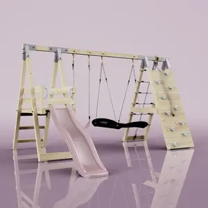 Portique à grimper PolarPlay Libellule, Vieux rose