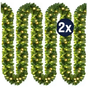 CASARIA® 2x Guirlandes de Noël lumineuses 10m 100 LED blanc chaud Sapi...