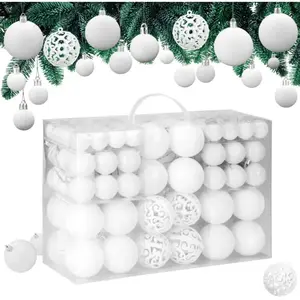 Casaria® Boules de Noël Blanc 100 pcs pas cher