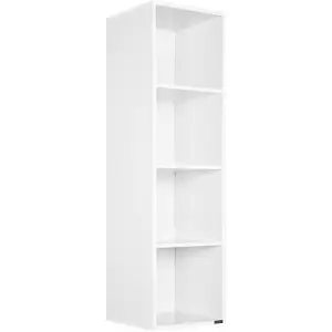 Comparateur de prix : Casaria Étagère Bibliothèque blanc 106 x 30 x 30 cm Meuble de rangement intérieur 4 compartiments