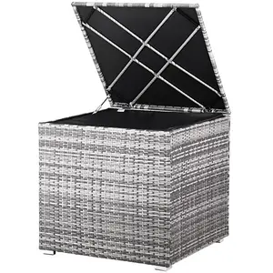 Comparateur de prix : Coffre de rangement Casaria - 75x75x70cm - Polyrotin résistant - Revêt...