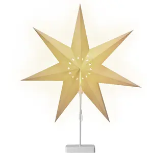 Comparateur de prix : Casaria - toile en papier avec socle led Étoile de Noël étoile pliante décoration à piles lanterne Modell 2 (de)