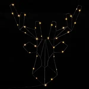 deuba Décoration lumineuse led fenêtre figurine de Noël éclairage blanc-chaud choix Cerf pas cher