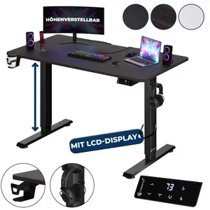 Comparateur de prix : Casaria Bureau réglable en hauteur électrique Brun 110cm bureau assis ...