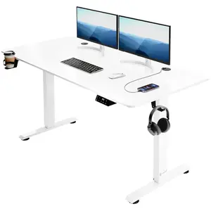 Casaria Bureau réglable en hauteur électrique Blanc 140cm bureau assis... pas cher