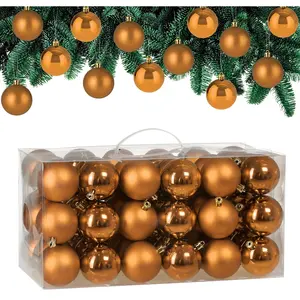 Deuba® Lot de 54 boules de Noël cuivre pour décoration de sapin pas cher